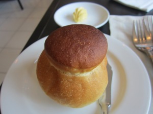 bread, with top, and suppose to let go steam when pulled from top. I miss that trick.
